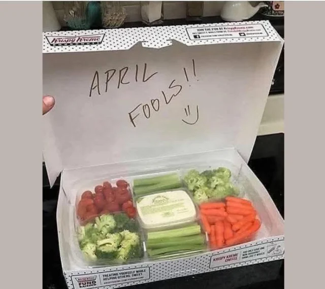 Okay, that's not funny. April Fools jokes are supposed to be funny, people!!!! #AprilFools #funnynotfunny #krispykremedoughnuts
