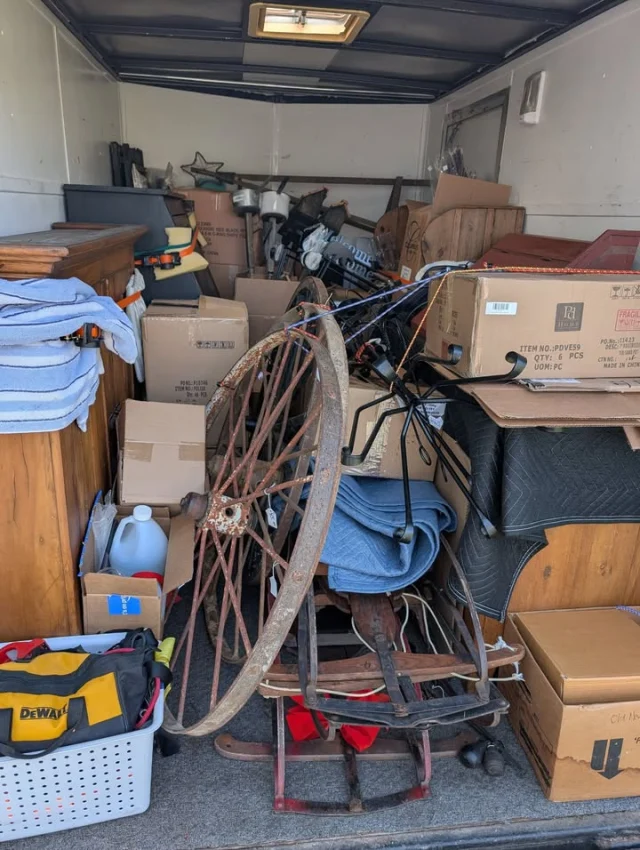 Okay!!! The trailer is packed up and we're headed back home! I'll sort it out and get it priced and the next stop will be in my booth at Old School House Mall!!