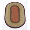 Braided Rug, Oval, 3'x5' - Burgundy/Mustard