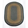 Braided Rug, Oval, 3'x5' - Brown/Black/Charcoal