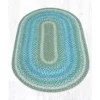 Braided Rug, Oval, 3'x5' - Sage/Ivory/Settlers Blue
