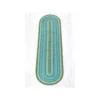 Braided Rug, Oval, 2'x8' - Sage/Ivory/Settlers Blue