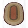 Braided Rug, Oval, 5'x8' - Burgundy/Mustard