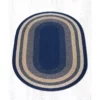 Braided Rug, Oval, 5'x8' - Lt. Blue/Dk. Blue/Mustard