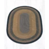 Braided Rug, Oval, 5'x8' - Brown/Black/Charcoal