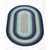 Braided Rug, Oval, 5'x8' - Blueberry/Cream