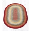 Braided Rug, Oval, 5'x8' - Thistle Green/Country Red