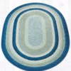 Braided Rug, Oval, 8'x11' - Breezy Blue/Taupe/Ivory