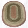 Braided Rug, Oval, 6'x9' - Olive/Burgundy/Gray