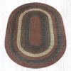 Braided Rug, Oval, 6'x9' - Burgundy/Gray