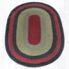 Braided Rug, Oval, 6'x9' - Burgundy/Olive/Charcoal