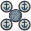 Coasters in a Basket - Navy Anchor