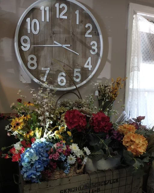 Flowers and a Clock
