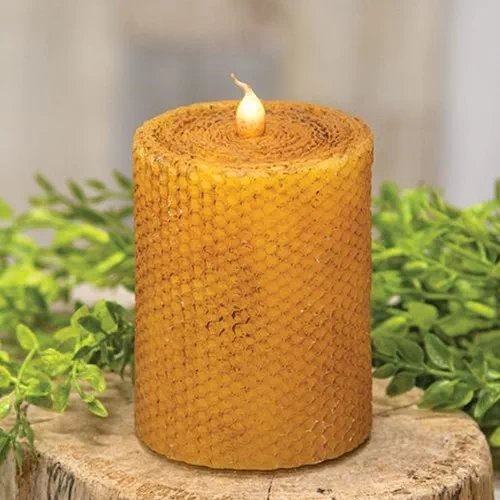 Wrapped Honeycomb LED Pillar, 3″ x 4″