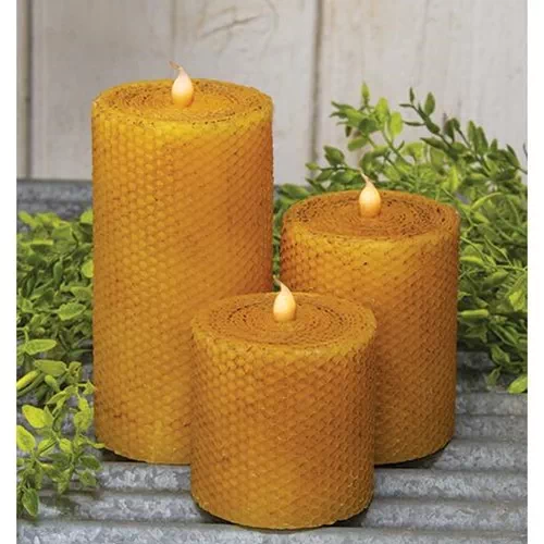 Wrapped Honeycomb LED Pillar, 3″ x 4″